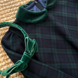 Abito LAB Alice tartan blackwatch e colletto in velluto