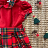 LAB Lucia tartan and velvet dress