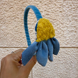 Cerchietto LAB Flower giallo e azzurro base azzurro