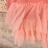 Abito Magil rosa babol con gonna tulle a balze IN20072