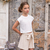 Top in jersey traforato burro HN26005