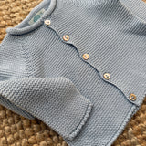 Cardigan azzurro bordi rullino Mi Lucero x LA NUVOLA LAB I23000