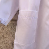 Grembiule LAB bianco rifinito con serpentina
