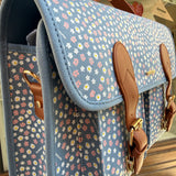 Borsa cartella grande con tracolla avio con fiorellini Naj-Oleari