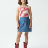 Gonna denim leggero con serpentina rossa Compania Fantastica
