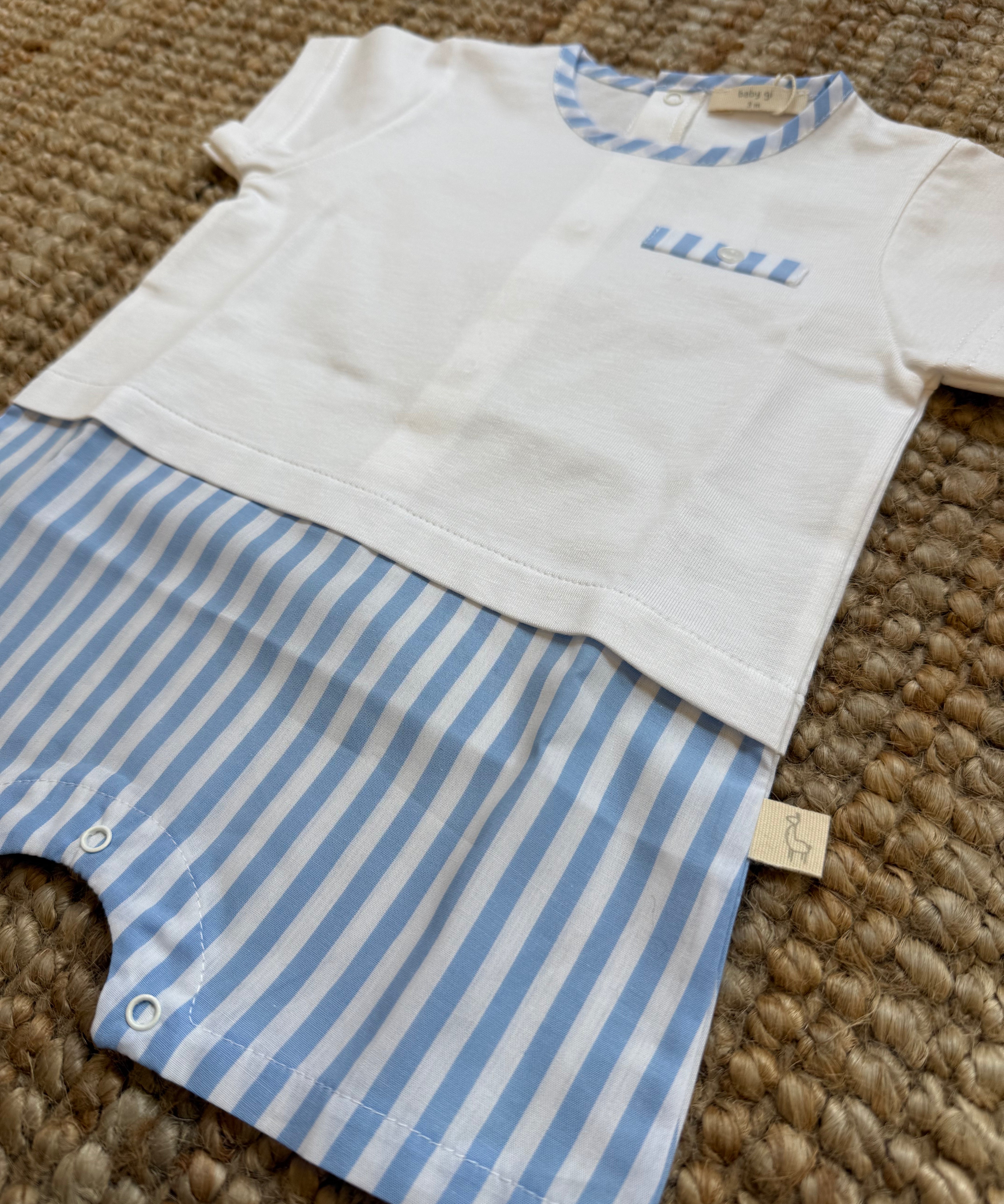 Pagliaccetto righe bianco e azzurro Coast CS45B Baby Gi