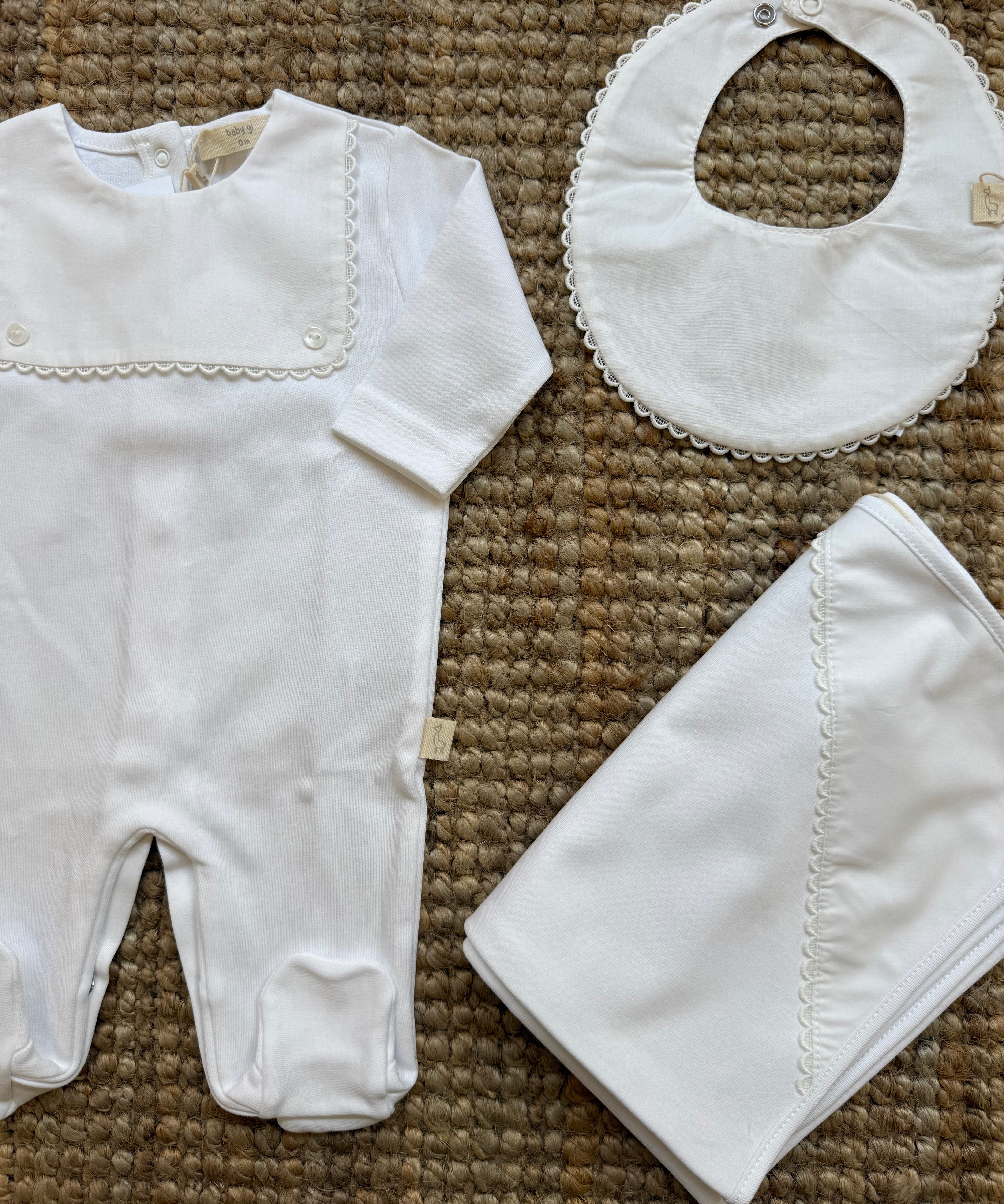 Bavaglino bianco B242G Baby Gi