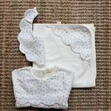 Pink crewneck cardigan newborn Mi Lucero x LA NUVOLA LAB I24064
