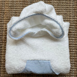 Accappatoio poncho spugna dettaglio vichy azzurro e bianco Baby Gi HS05B