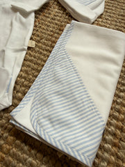 Copertina quadrata riga bianco e azzurro OTC11B Baby Gi