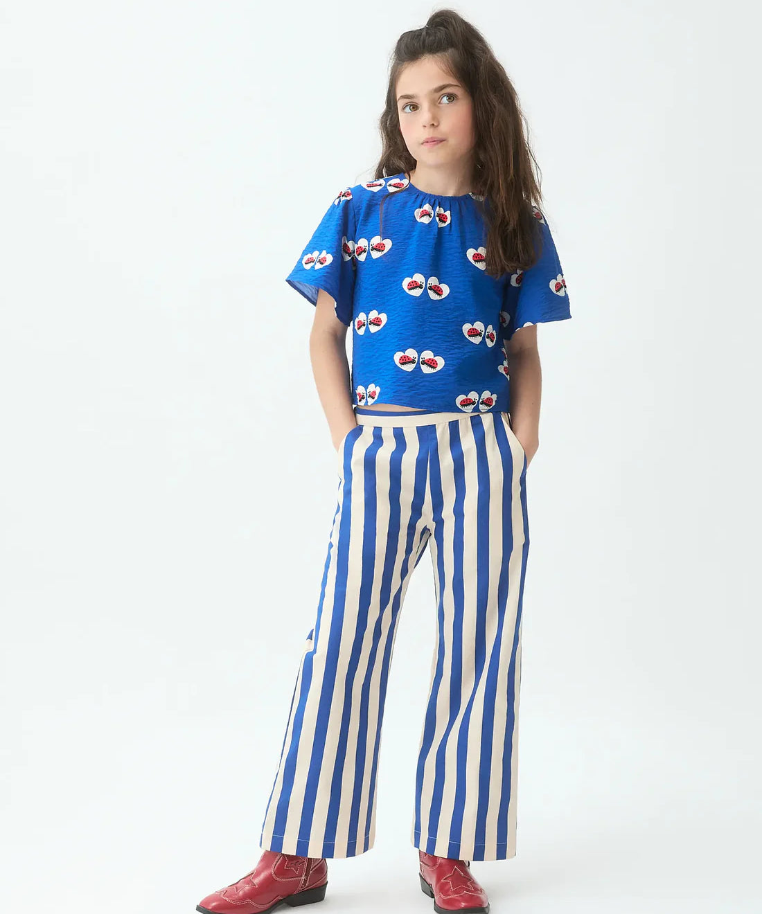 Pantaloni rigoni burro e blu Compania Fantastica 41417