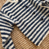 Cardigan righe burro e blu 10215 Compania Fantastica