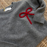 Maglioncino grigio fiocco rosso 10400 Compania Fantastica