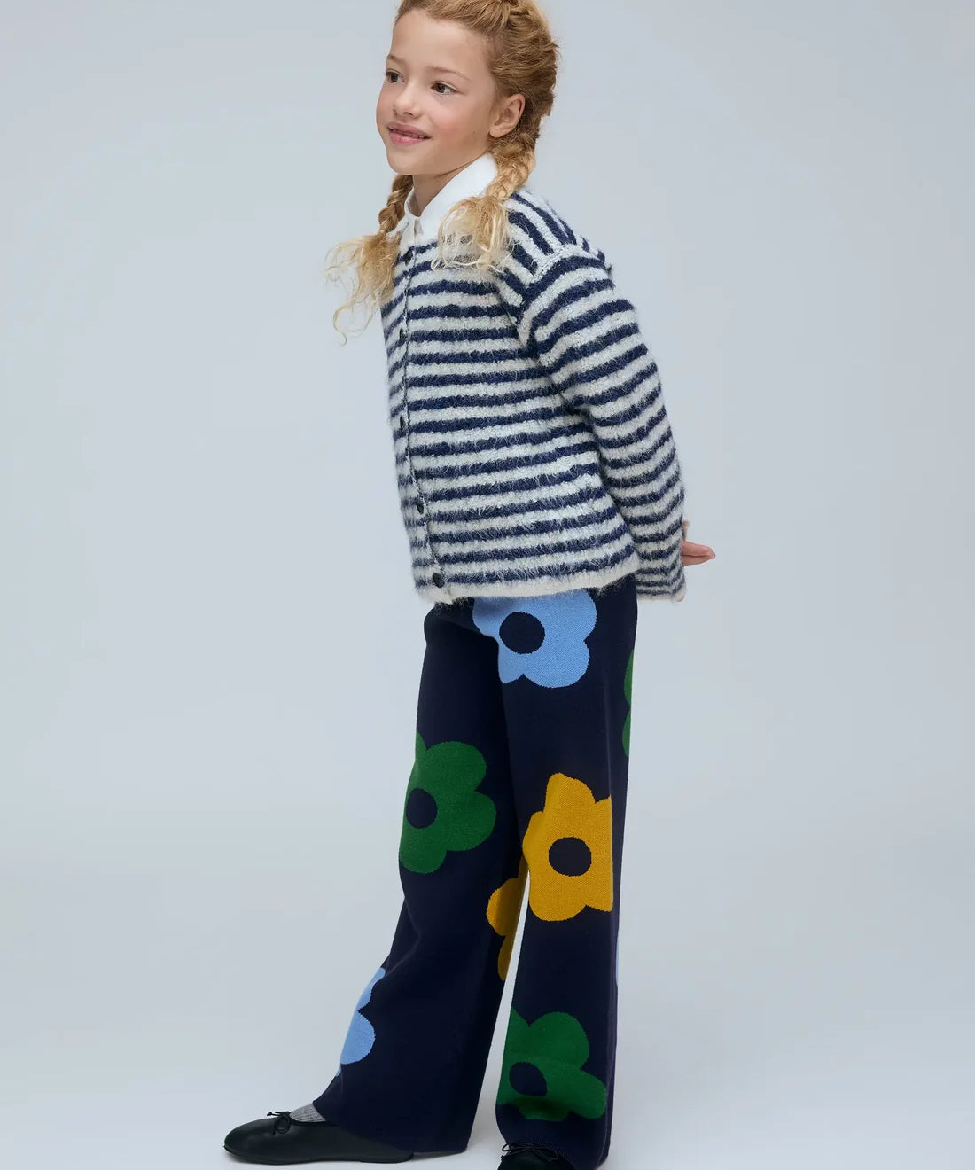 Cardigan righe burro e blu 10215 Compania Fantastica