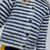 Cardigan righe burro e blu 10215 Compania Fantastica