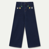 Jeans palazzo dettaglio fiori 47404 Compania Fantastica