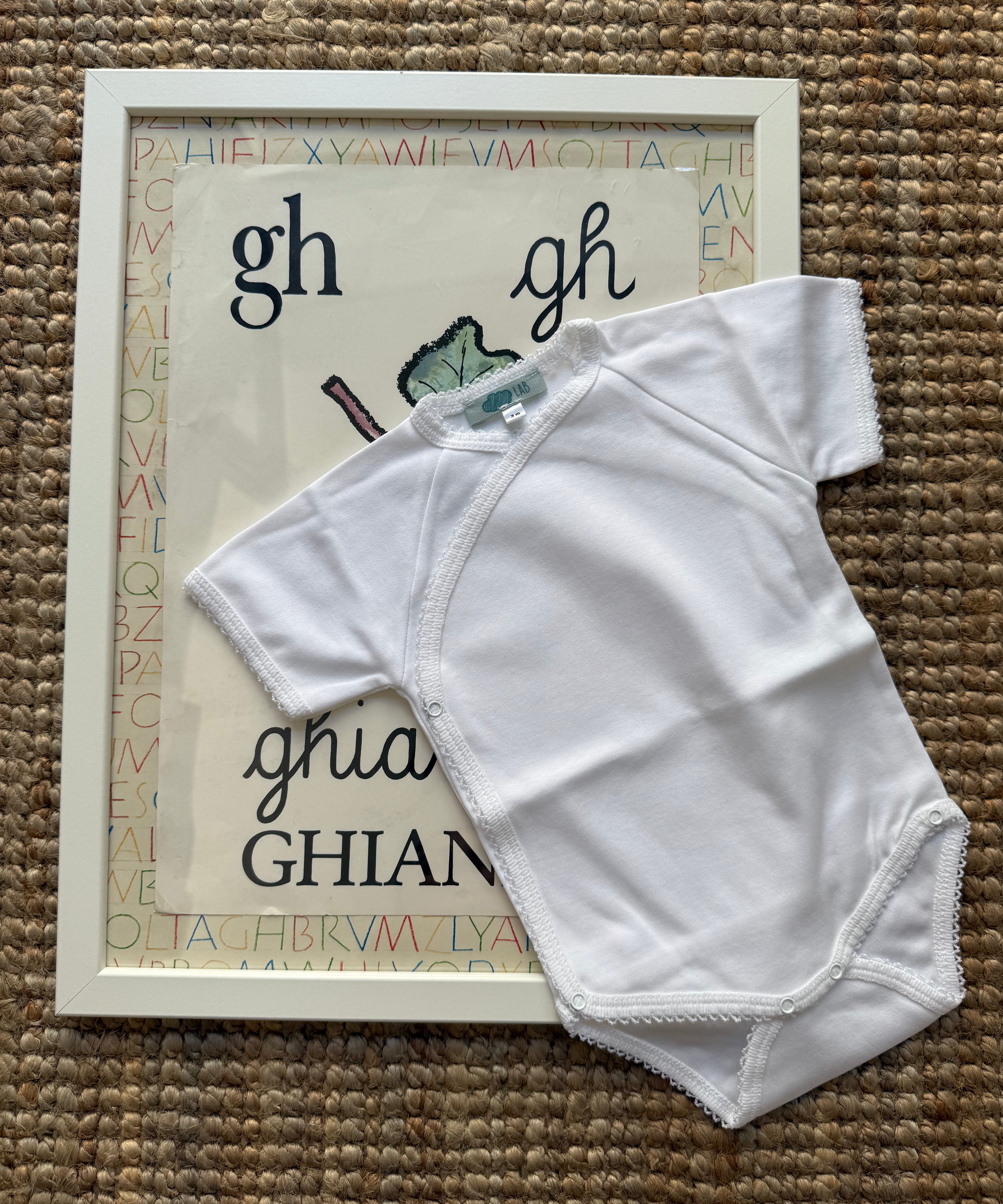 Body newborn incrociato profili bianchi BG56MC