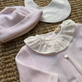 Bavaglino rosa con ricamo BG234 BabyGi