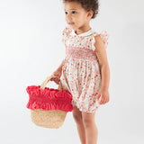 Pagliaccetto ricamo smock fantasia fragoline Julyne Kidiwi 36203