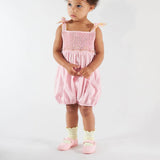Pagliaccetto ricamo smock in percalle rosa Francine Kidiwi 36163