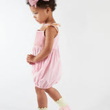 Pagliaccetto ricamo smock in percalle rosa Francine Kidiwi 36163
