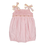 Pagliaccetto ricamo smock in percalle rosa Francine Kidiwi 36163