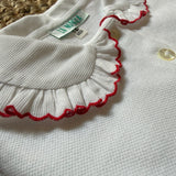 Polo LAB in piquet con colletto smerlato profilo rosso
