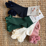 Velvet ruffled sock 1072M