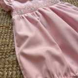 Pagliaccetto ricamo smock in popeline rosa Julyne Kidiwi 36092