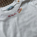 T-shirt LAB latte ricamo natalizio HOHOHO e slitta