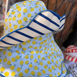 Cappello reversibile righe + limoni T2575B