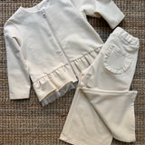 Completo in felpa burro inserti tulle 138212 138204 Time to Bloom