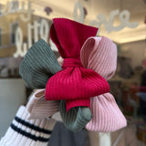 LAB headband covered in velvet with semi-rigid bow in matching tones