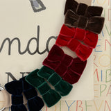 LAB headband covered in velvet with semi-rigid bow in matching tones