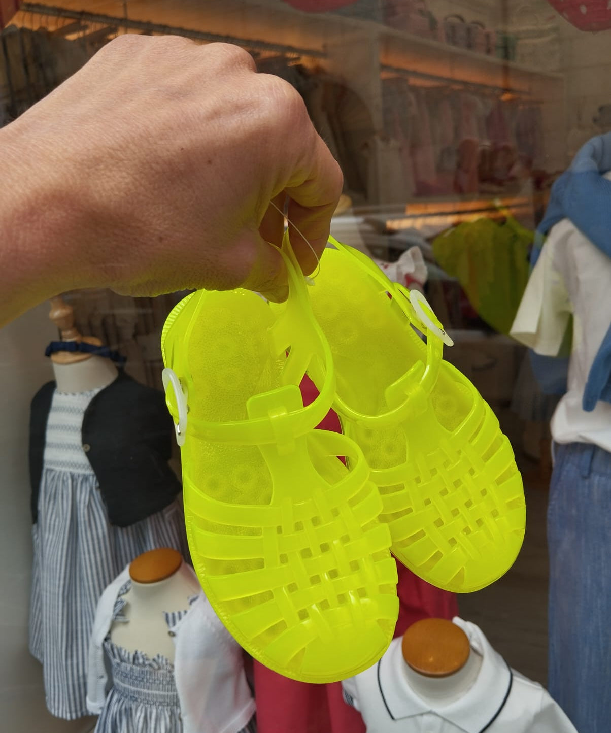 Sandali da spiaggia in gomma granchietto giallo fluo Méduse