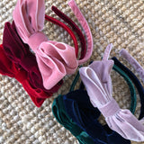 LAB headband covered in velvet with flat bows