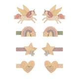 Pack mollettine FLYING UNICORN MINI CLIPS - 8 pezzi unicorni