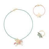 Set collana bracciale e anello con charm unicorno FLYING UNICORN JEWELLERY SET