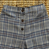 Beige Blue Scottish Palazzo Pants AI17A