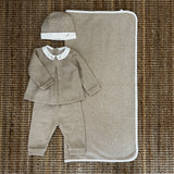 Newborn blanket sand in warm cotton 70x75 14278