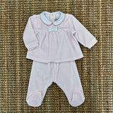 Newborn broken set in baby pink chenille 17207