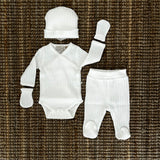 Newborn broken set in milk cotton jersey 17222