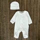 Basic newborn cap in double jersey, milk color 19223-2