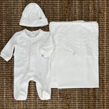 Embroidered milk chenille newborn romper 06250