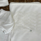 Embroidered milk chenille newborn blanket 14253