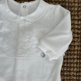 Embroidered milk chenille newborn romper 06250