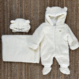 Copertina newborn latte in pelliccia ecologica doppiata in cotone 14238