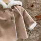 Cappottino newborn giacchina scamosciata sabbia cappuccio interno teddy art 012407314