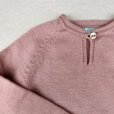 Mi Lucero x LA NUVOLA LAB I24115 pink buttoned crew neck sweater