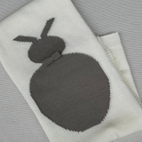 Newborn blanket with bunny extrafine merino wool FW07LU24COP